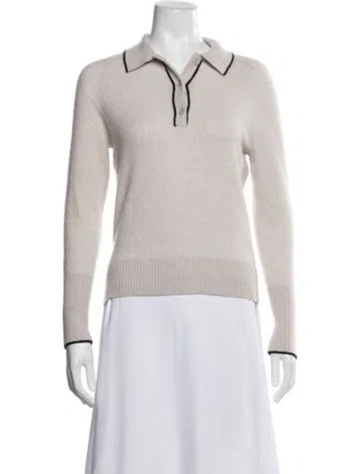 Pre-owned White + Warren Cashmere Sweater In White