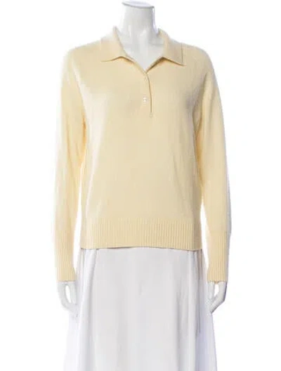 Pre-owned White + Warren Cashmere Sweater In Yellow