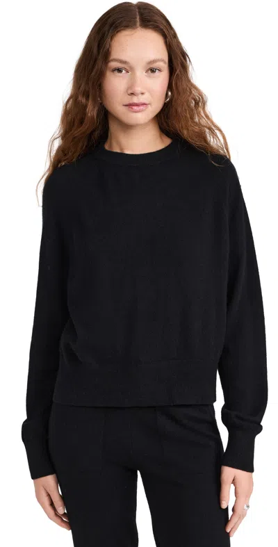 White + Warren Cashmere Sweatshirt Black