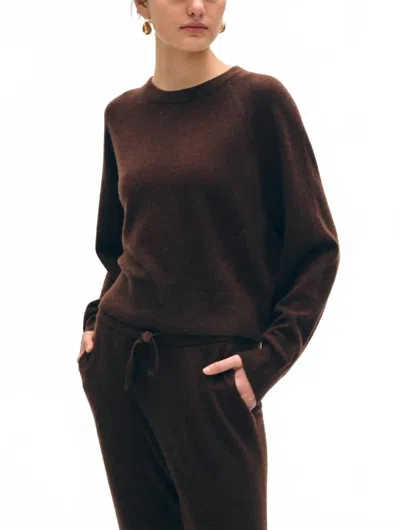 White + Warren Cashmere Sweatshirt In Espresso In Brown