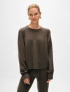 White + Warren Cashmere Sweatshirt In Russet Brown In Russet Brown