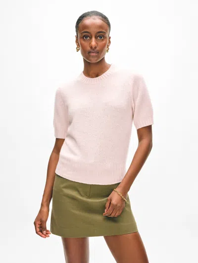 White + Warren Cashmere T-shirt Sweater In Pink Sand