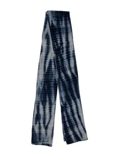 Pre-owned White + Warren Cashmere Tie-dye Print Scarf In Blue