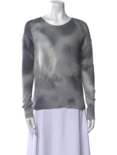 Pre-owned White + Warren Cashmere Tie-dye Print Sweater In Neutral