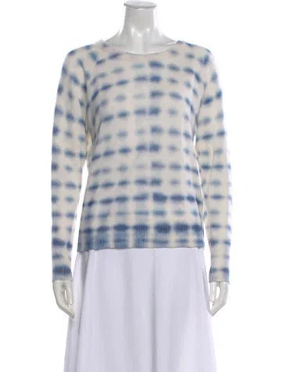 Pre-owned White + Warren Cashmere Tie-dye Print Sweater In Neutral