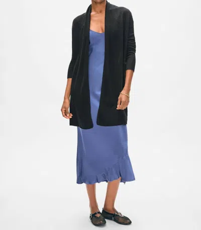White + Warren Cashmere Trapeze Cardigan In Black