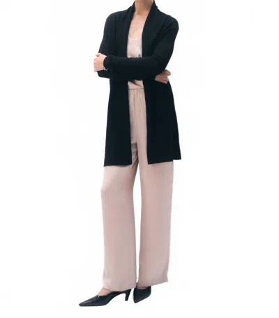 White + Warren Cashmere Trapeze Cardigan Sweater In Black