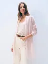 White + Warren Cashmere Trapeze Cardigan Pink Sand Sweater In Pink
