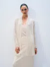 White + Warren Cashmere Trapeze Cardigan Sweater In Soft White In White