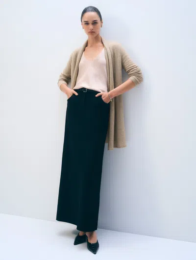 White + Warren Cashmere Trapeze Cardigan Sweater In Taupe Heather In Neutral