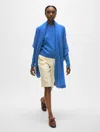 White + Warren Cashmere Travel Wrap In Blue Canvas
