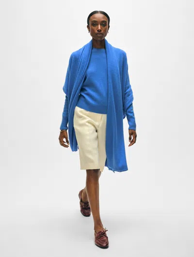 White + Warren Cashmere Travel Wrap In Blue Canvas
