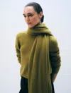 White + Warren Cashmere Travel Wrap In Bright Olive In Green