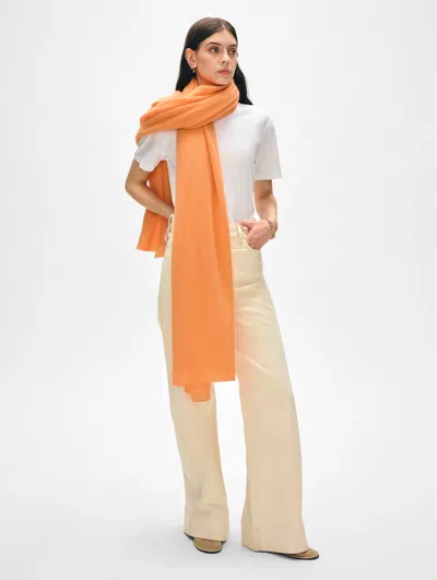 White + Warren Cashmere Travel Wrap In Bright Orange
