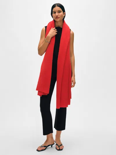 White + Warren Cashmere Travel Wrap In French Red