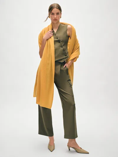 White + Warren Cashmere Travel Wrap In Goldenrod In Multi