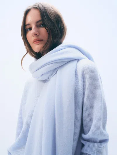 White + Warren Cashmere Travel Wrap In Pale Blue Mist