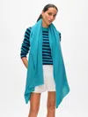 White + Warren Cashmere Travel Wrap In Turquoise Sea