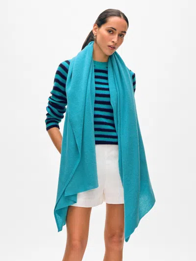 White + Warren Cashmere Travel Wrap In Turquoise Sea