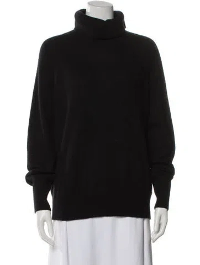 Pre-owned White + Warren Cashmere Turtleneck Sweater In Black