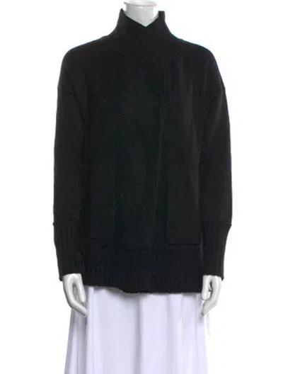 Pre-owned White + Warren Cashmere Turtleneck Sweater In Black