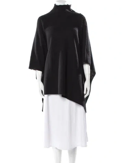 Pre-owned White + Warren Cashmere Turtleneck Sweater In Black