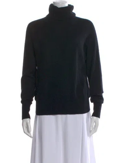 Pre-owned White + Warren Cashmere Turtleneck Sweater In Black