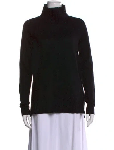 Pre-owned White + Warren Cashmere Turtleneck Sweater In Black
