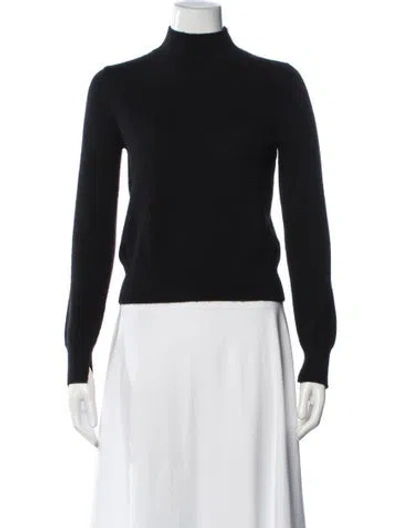 Pre-owned White + Warren Cashmere Turtleneck Sweater In Black