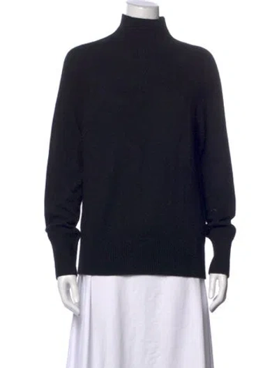 Pre-owned White + Warren Cashmere Turtleneck Sweater In Black