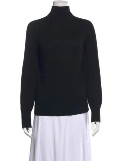Pre-owned White + Warren Cashmere Turtleneck Sweater In Black