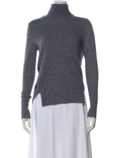 Pre-owned White + Warren Cashmere Turtleneck Sweater In Blue