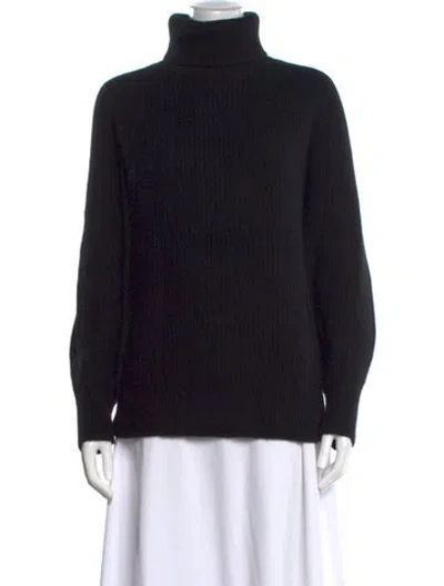 Pre-owned White + Warren Cashmere Turtleneck Sweater In Blue