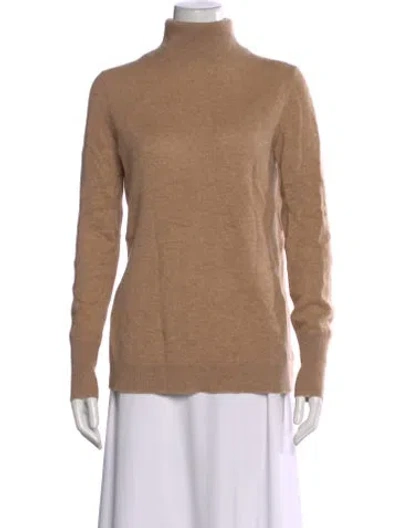 Pre-owned White + Warren Cashmere Turtleneck Sweater In Brown