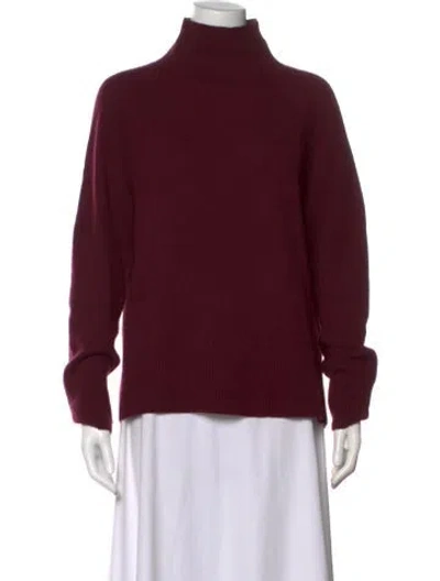Pre-owned White + Warren Cashmere Turtleneck Sweater In Burgundy