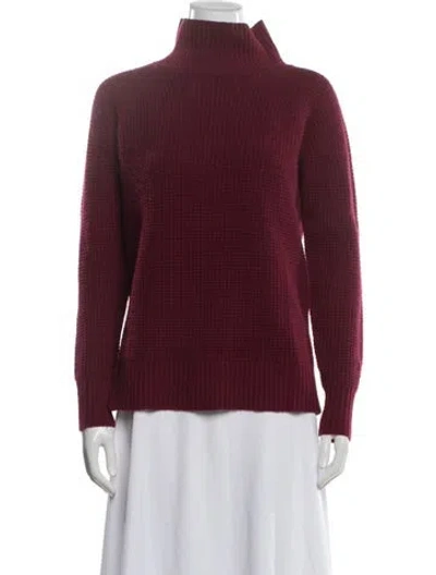 Pre-owned White + Warren Cashmere Turtleneck Sweater In Burgundy