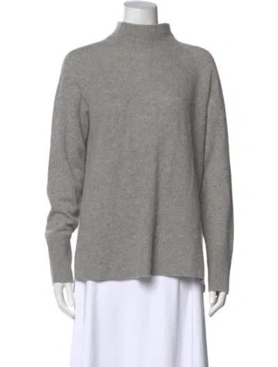 Pre-owned White + Warren Cashmere Turtleneck Sweater In Gray