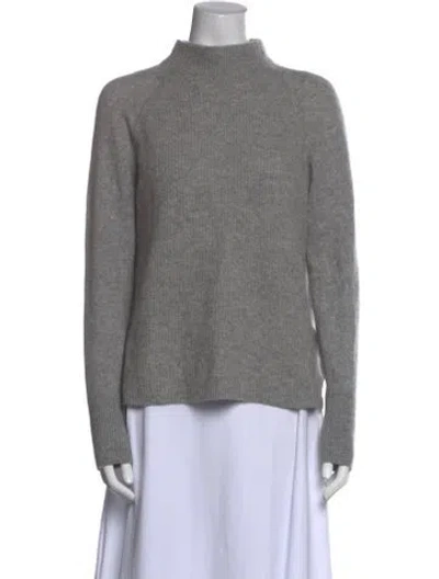 Pre-owned White + Warren Cashmere Turtleneck Sweater In Gray