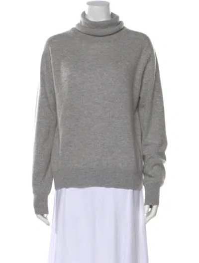 Pre-owned White + Warren Cashmere Turtleneck Sweater In Gray