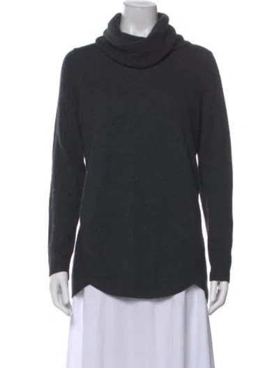 Pre-owned White + Warren Cashmere Turtleneck Sweater In Gray