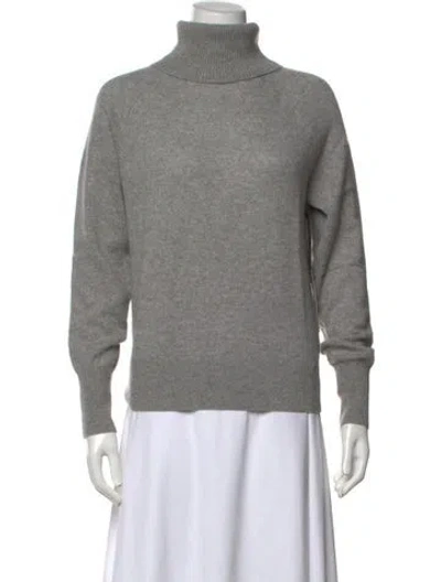 Pre-owned White + Warren Cashmere Turtleneck Sweater In Gray