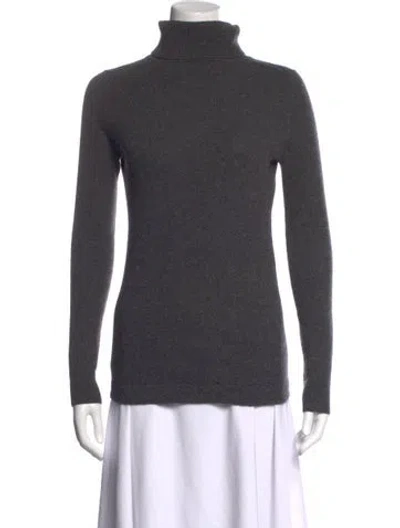 Pre-owned White + Warren Cashmere Turtleneck Sweater In Grey
