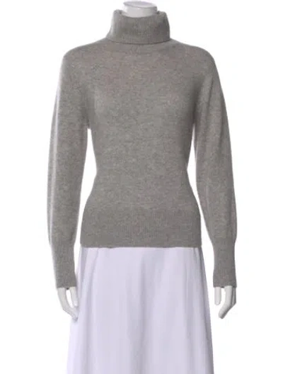 Pre-owned White + Warren Cashmere Turtleneck Sweater In Grey