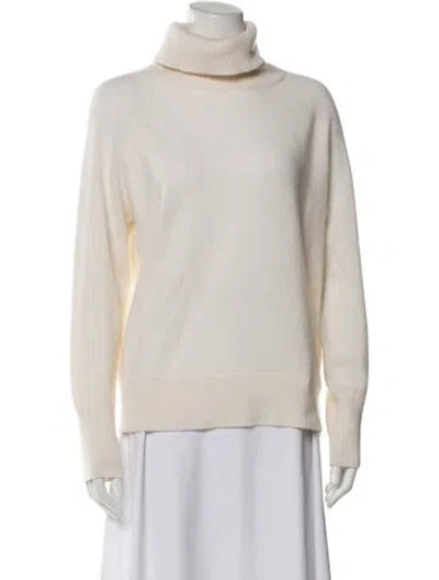 Pre-owned White + Warren Cashmere Turtleneck Sweater In Neutral