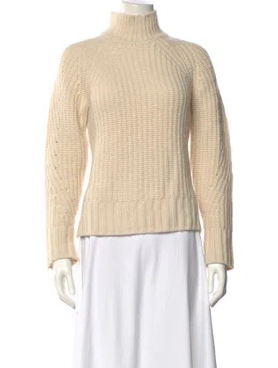Pre-owned White + Warren Cashmere Turtleneck Sweater In Neutral