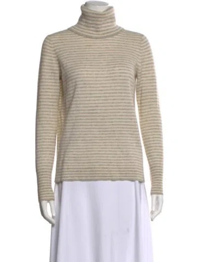 Pre-owned White + Warren Cashmere Turtleneck Sweater In Neutral