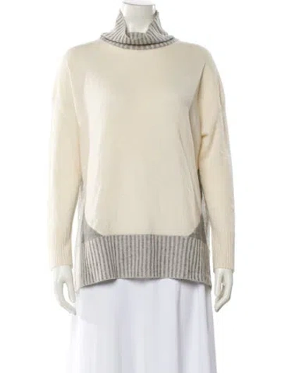 Pre-owned White + Warren Cashmere Turtleneck Sweater In Neutral