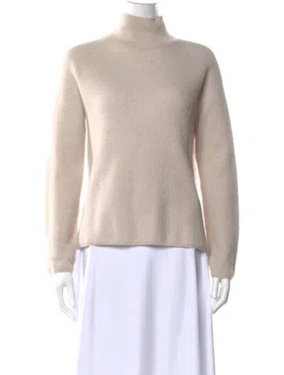 Pre-owned White + Warren Cashmere Turtleneck Sweater In Neutral