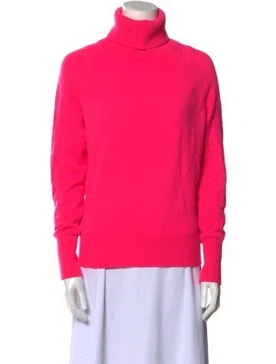 Pre-owned White + Warren Cashmere Turtleneck Sweater In Pink