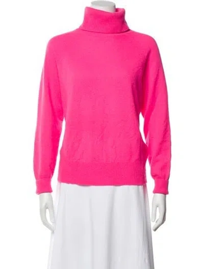 Pre-owned White + Warren Cashmere Turtleneck Sweater In Pink